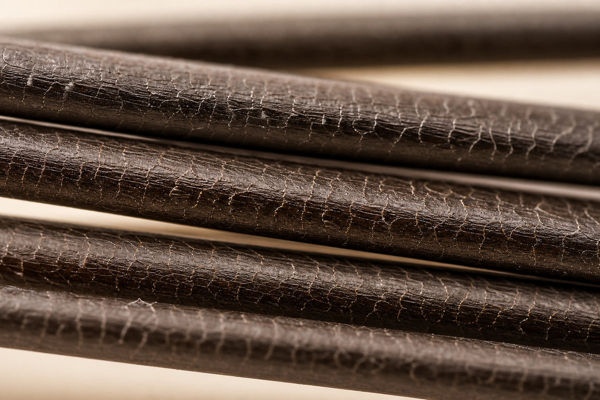 Macro of parallel human-hair fibers showing cuticle scale alignment.