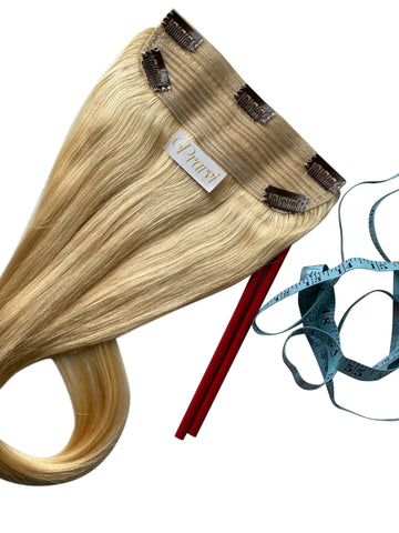 Prarvi Clip-On Volumizer - Platinum Blonde Natural Wavy Raw Human Hair