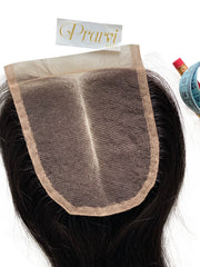 Fix Parting Silk Base Natural Wave Lace Closure, hand-knotted, with a natural wave texture made from 100% Virgin Remy hair