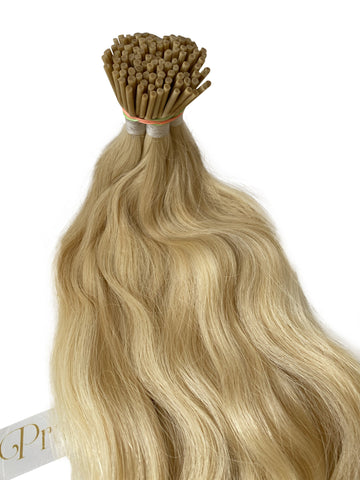 Platinum Blonde Natural Wave I-Tip Hair Extensions