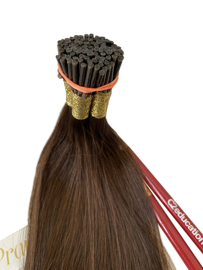 Brown Silky Straight I-Tip Hair Extension - Prarvi Hair