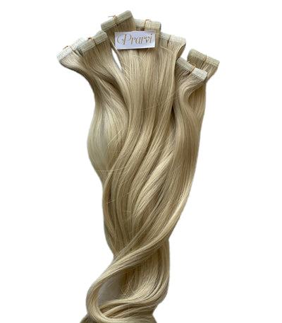Platinum Blonde Wavy Tape-In Extension - Prarvi Hair