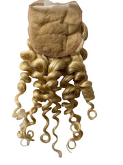 Kinky Curly Platinum Blonde Lace Closure - 100% Virgin Indian Hair