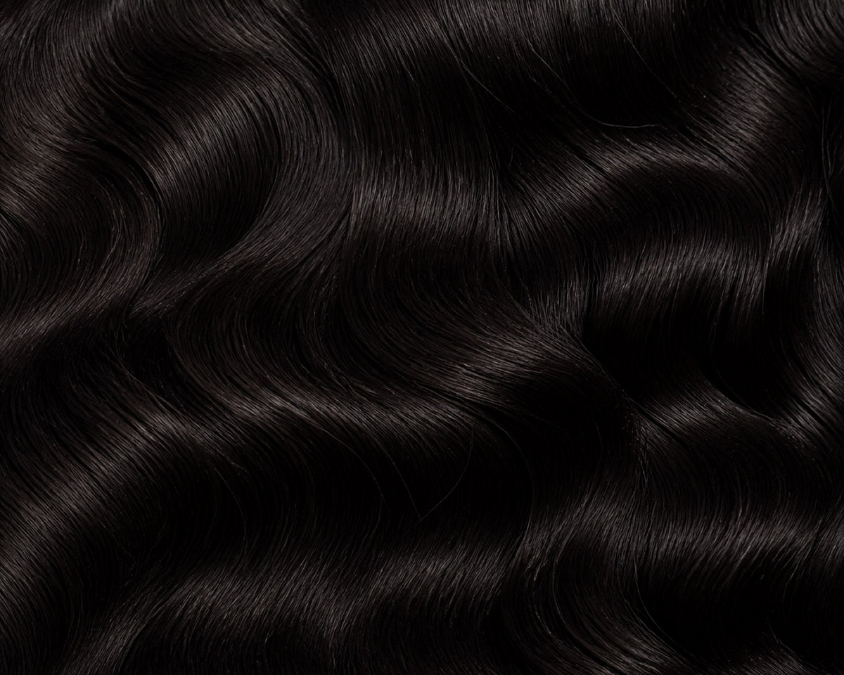 Close-up macro of the hair texture, pattern and shine