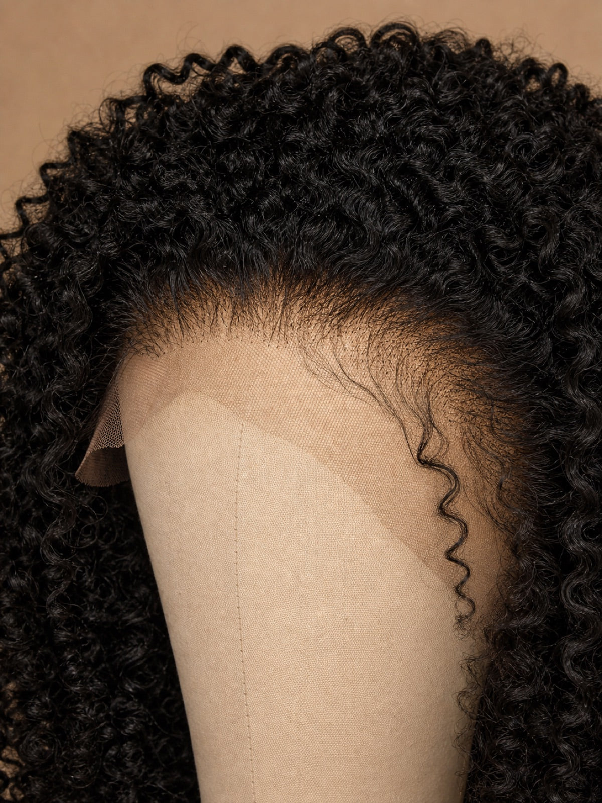 Lace-front hairline and cap construction detail