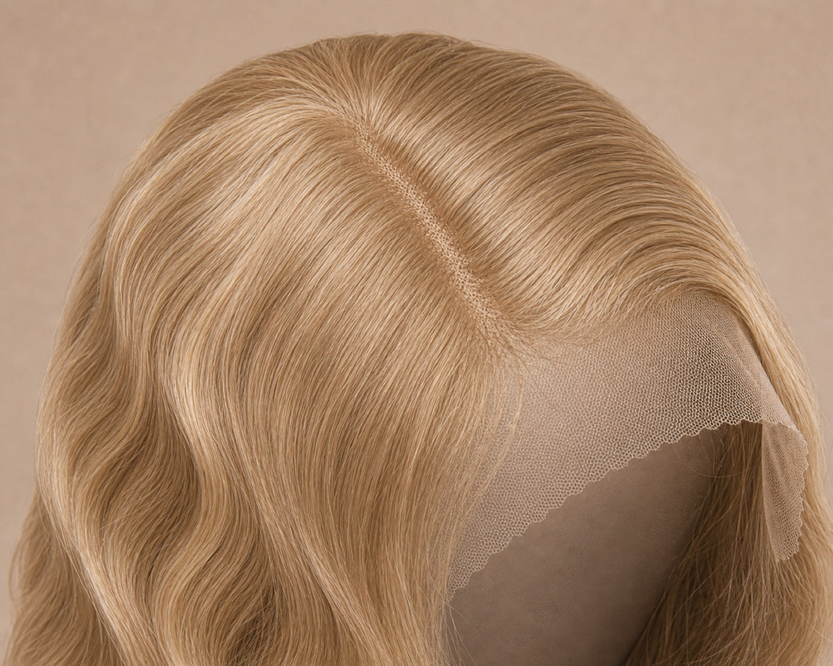 Lace-front hairline and cap construction detail