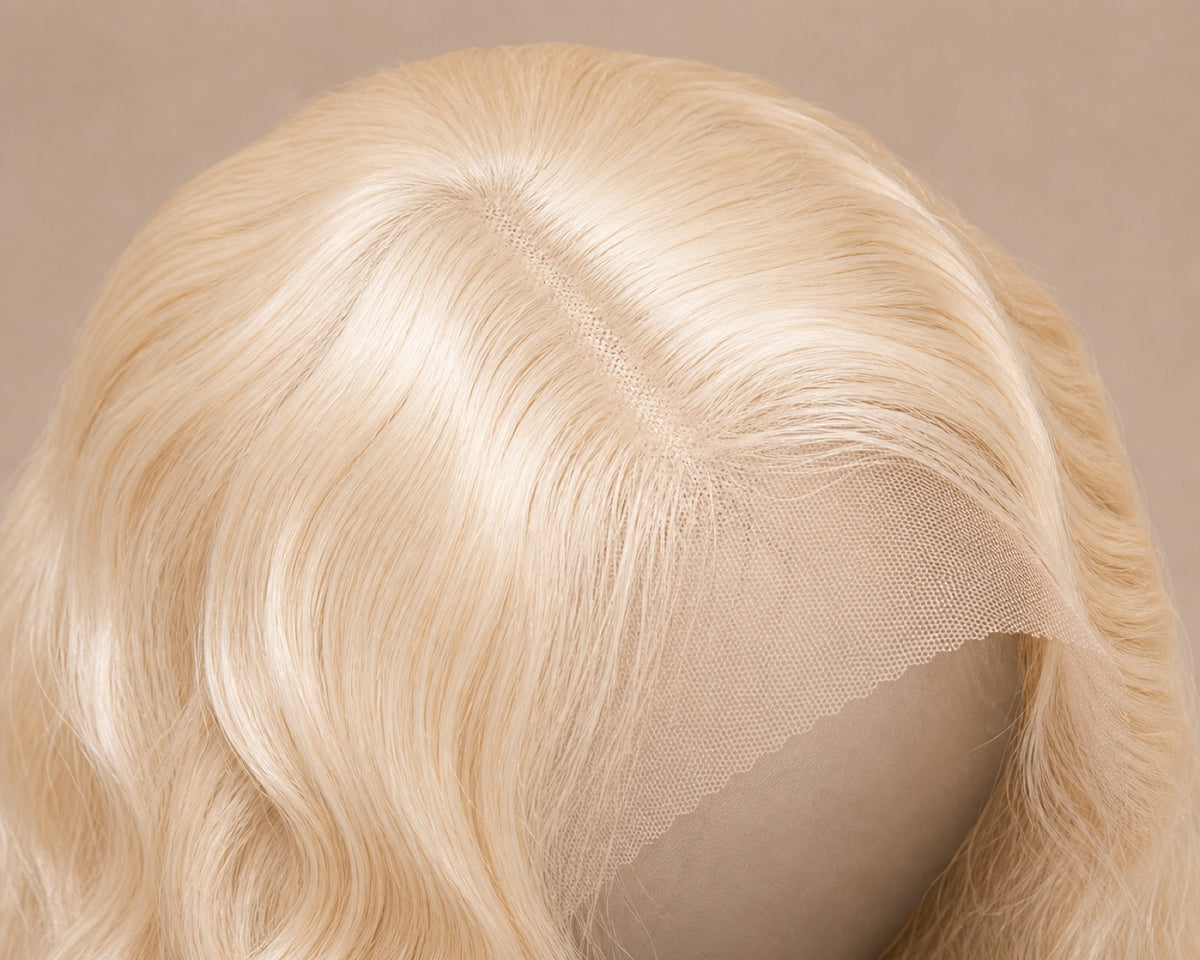 Lace-front hairline and cap construction detail
