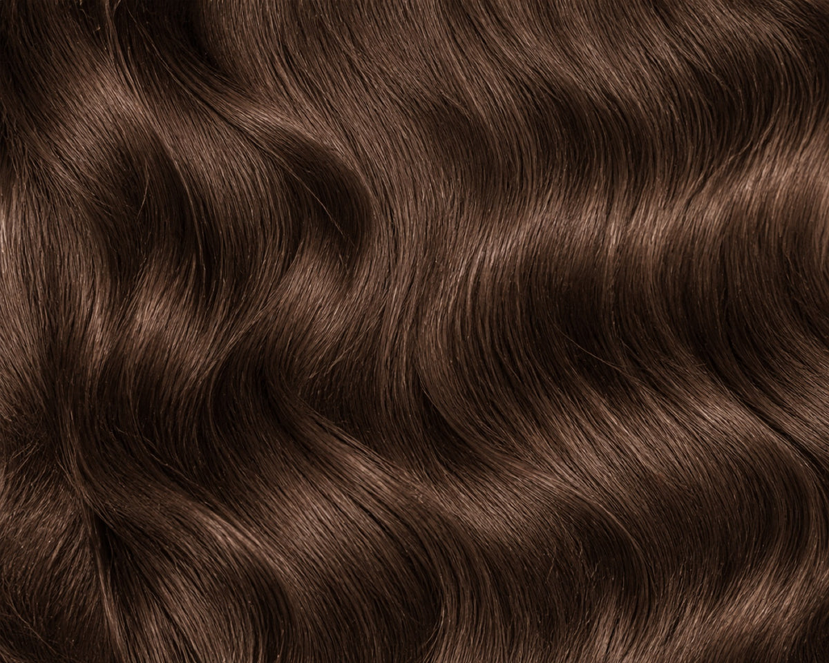 Close-up macro of the hair texture, pattern and shine