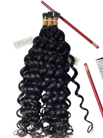 Kinky Curly I-Tip Hair Extension - Prarvi Hair