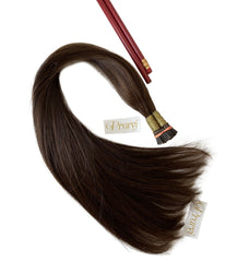 Brown Silky Straight I-Tip Hair Extension - Prarvi Hair