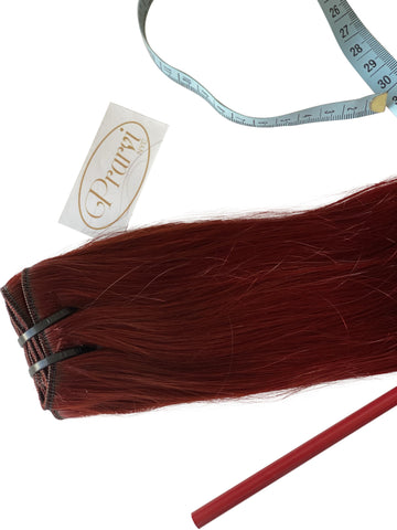 Wine Red Natural Hair Extension - Prarvi Hair