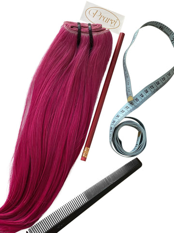 Magenta Pink Natural Hair Extension - Prarvi Hair