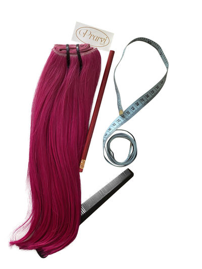 Magenta Pink Natural Hair Extension - Prarvi Hair