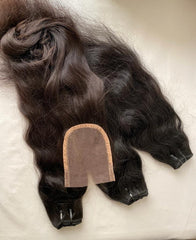 Bundle Deal on Jet Black Virgin Temple Hair Weft and Closure - Prarvi Hair