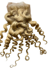 Platinum Blonde Kinky Curly Closure 4 by 4 - Prarvi Hair