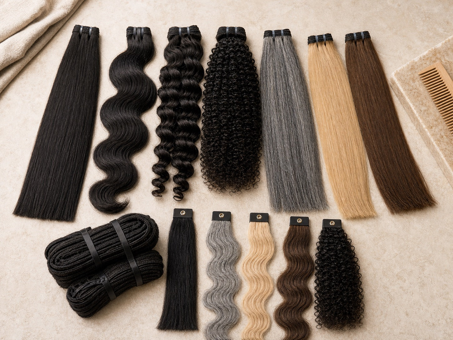 Prarvi hair extension texture range for retail shoppers